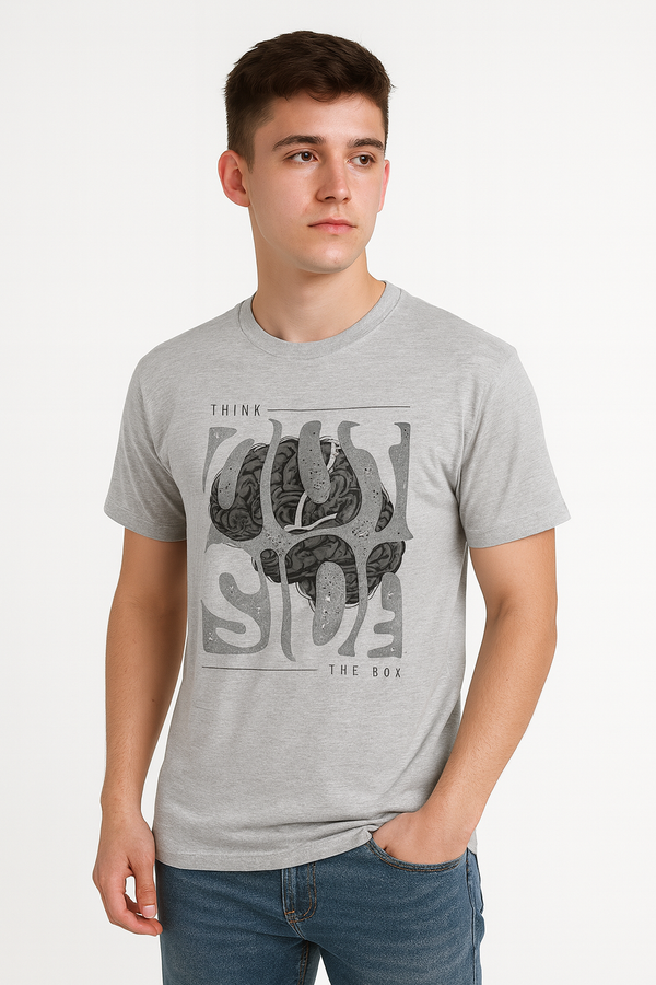 Gray Think Outside Design Tee