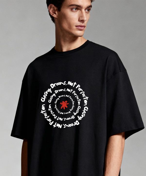 ONVING'S ORIGINALS “CHASING DREAMS” Oversized Tee (240GSM, Black)