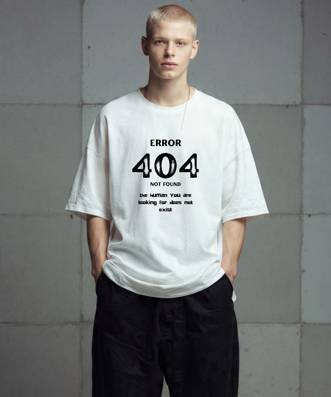 ONVING'S “NOT FOUND” – 240GSM Premium Oversized Unisex T-Shirt (White)