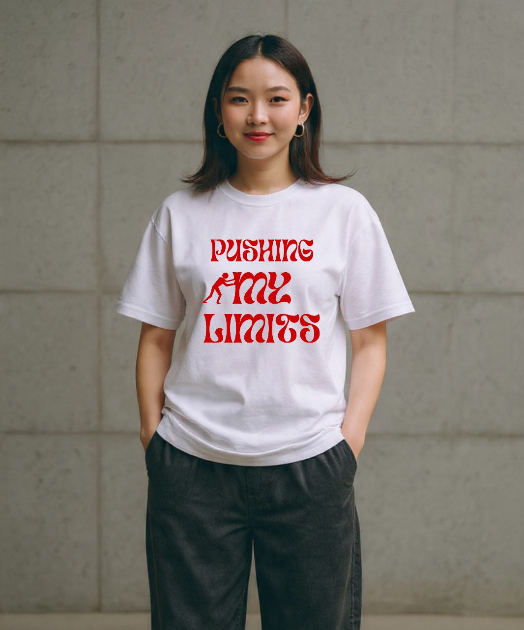 ONVING'S ORIGINALS “PUSHING LIMITS” 240GSM WHITE OVERSIZE UNISEX T-SHIRT