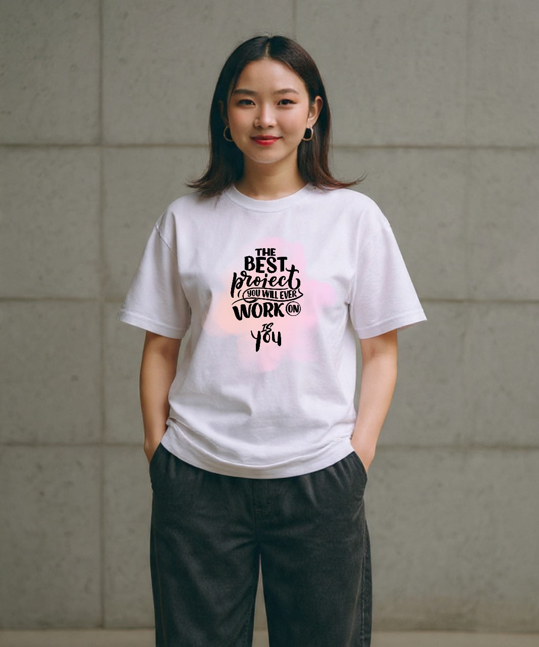 ONVINGS ORIGINALS “BEST PROJECT” 240GSM BLACK PREMIUM WOMENS T-SHIRT