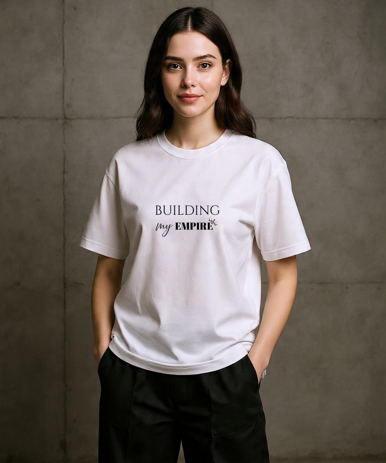 ONVINGS ORIGINALS “BUILDING” 180GSM WHITE REGULAR FIT WOMEN T-SHIRT