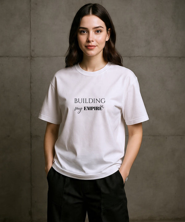 ONVINGS ORIGINALS “BUILDING” 180GSM WHITE REGULAR FIT WOMEN T-SHIRT