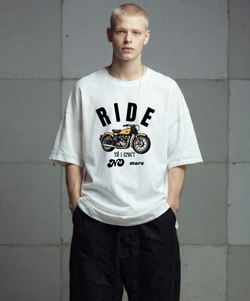 ONVING'S ORIGINALS “RIDE” – 240GSM Premium Oversize Men's T-Shirt (Black) Edition2025