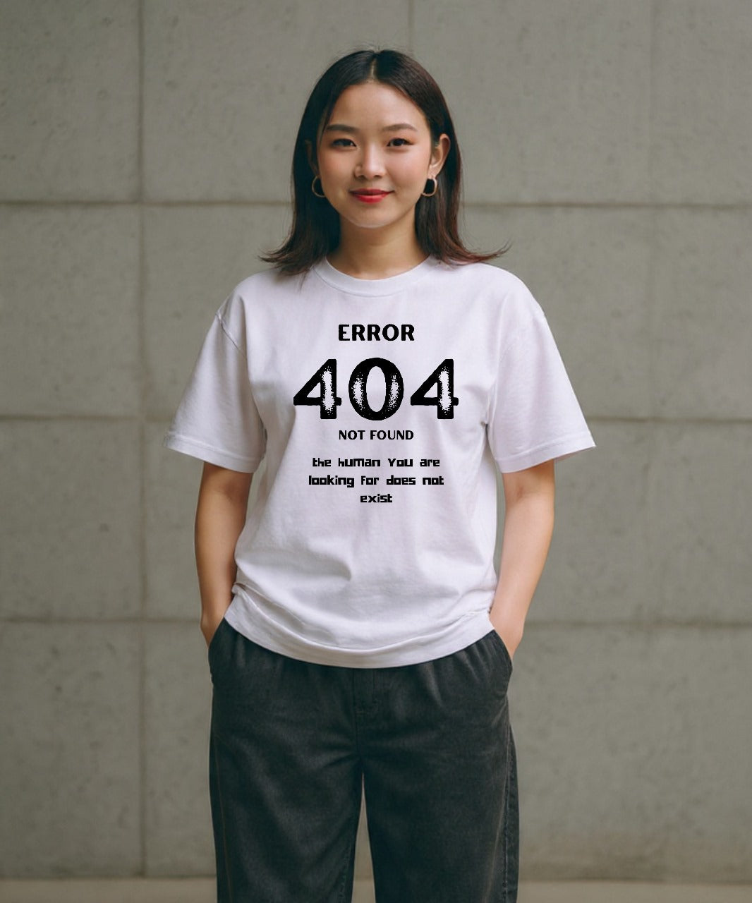 ONVING'S “NOT FOUND” – 240GSM Premium Oversized Unisex T-Shirt (White)